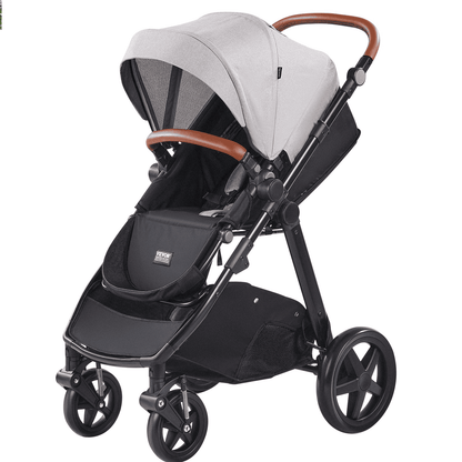 Stroller Travel System With Bassinet Playard Baby Combo Set Light Gray