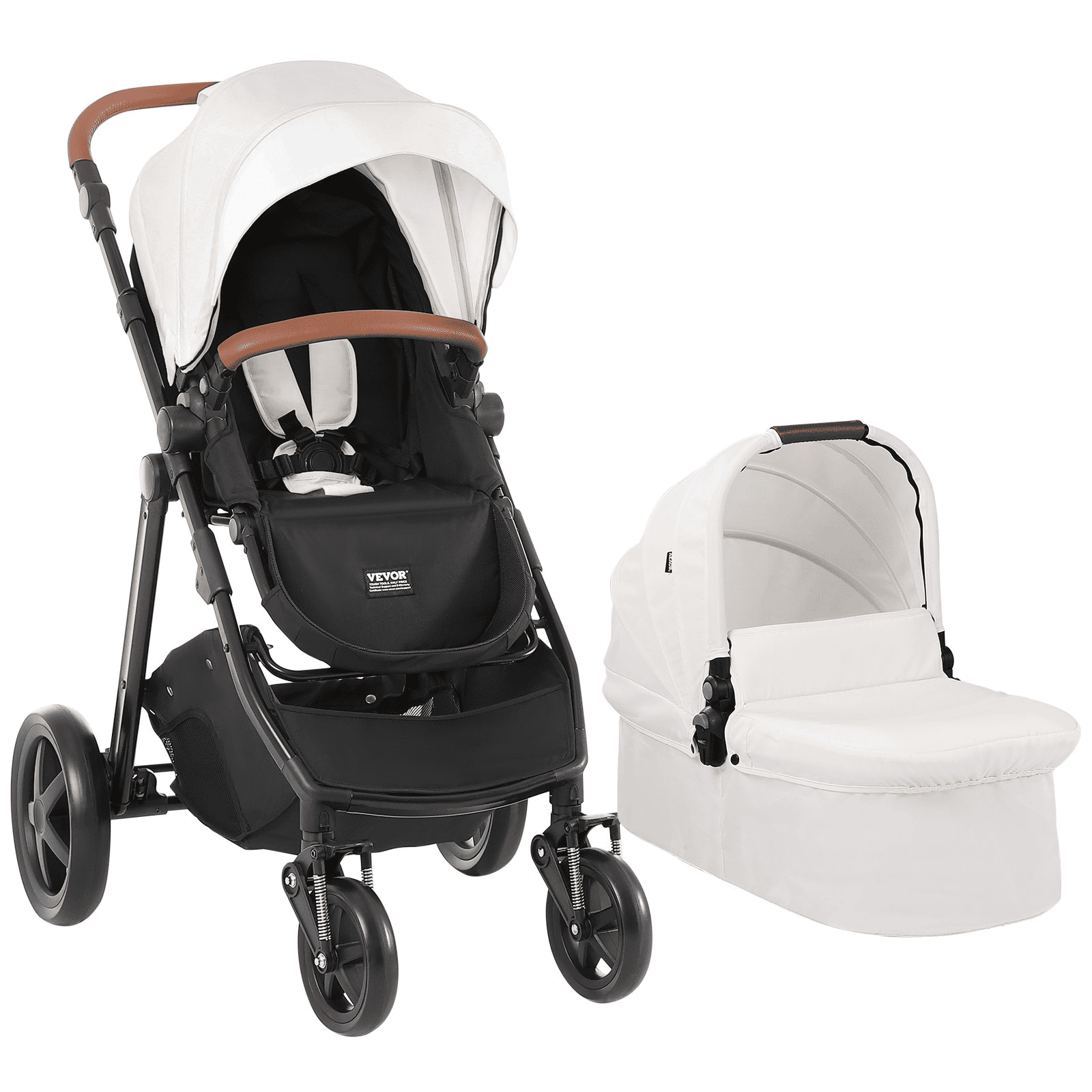 Stroller Travel System With Bassinet Playard Baby Combo Set 2-in-1 White