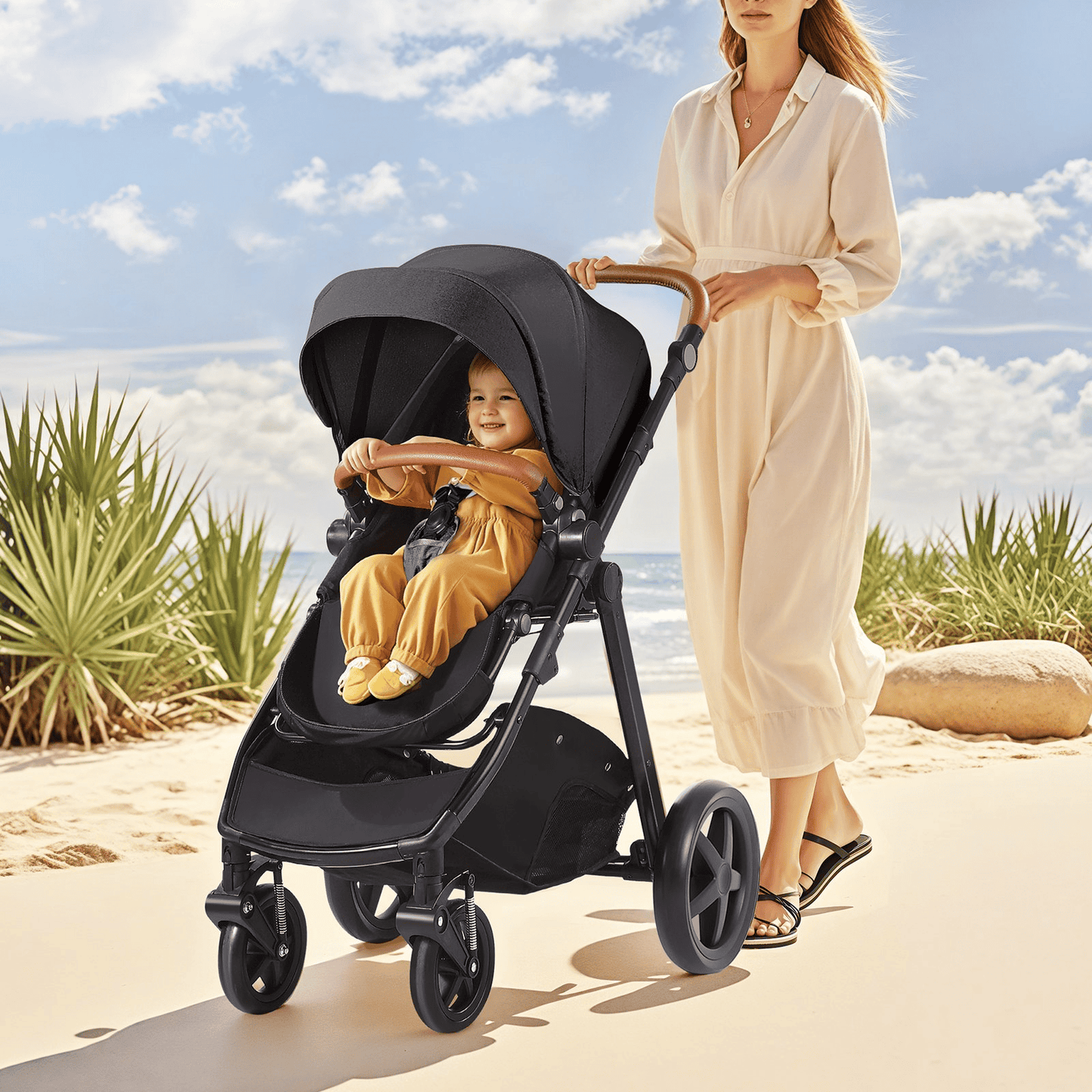 Stroller Travel System With Bassinet Playard Baby Combo Set 2-in-1 Black