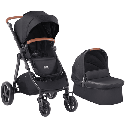 Stroller Travel System With Bassinet Playard Baby Combo Set 2-in-1 Black