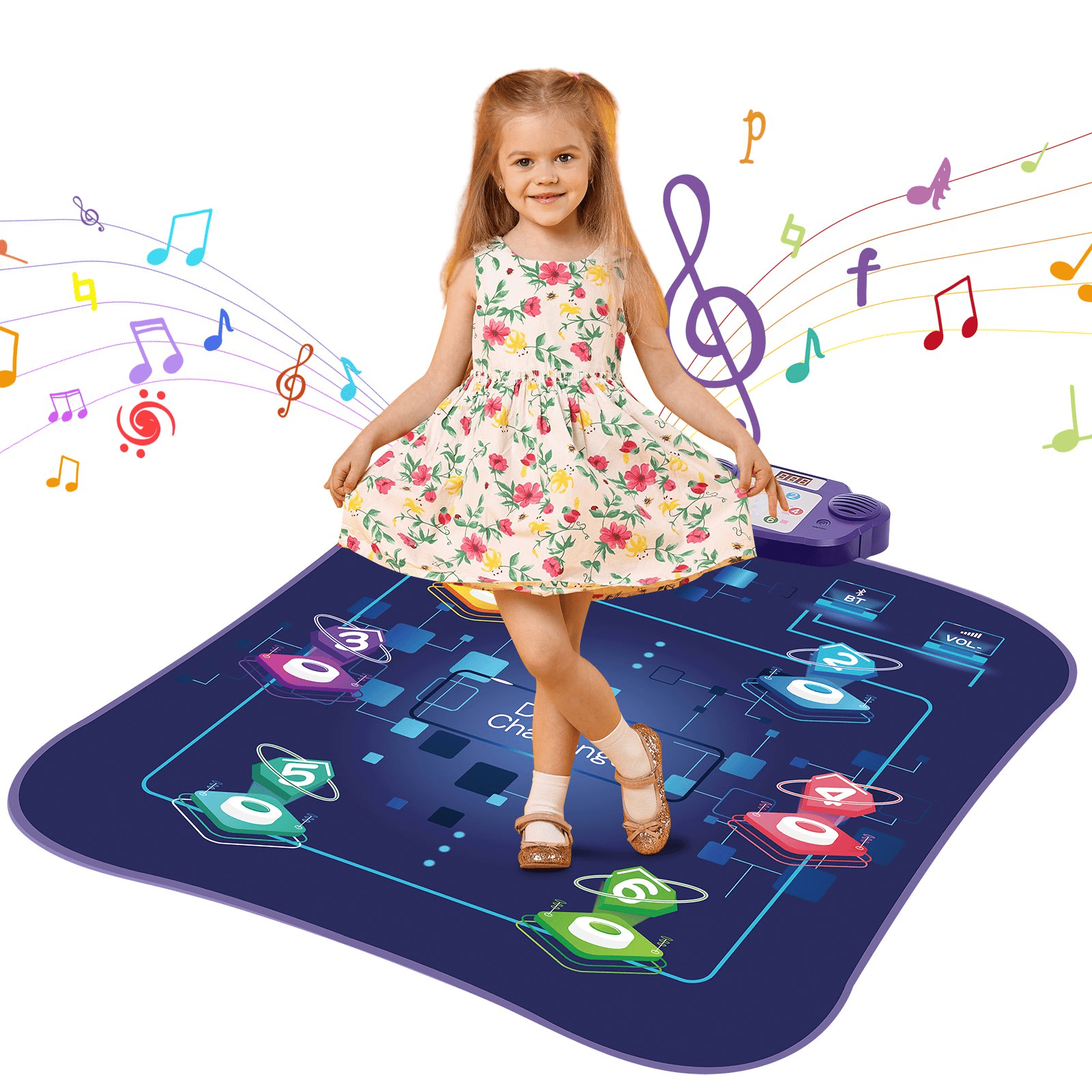 Dance Mat for Kids Dance Pad Toy with Wireless Bluetooth Gift for 3+ Girls