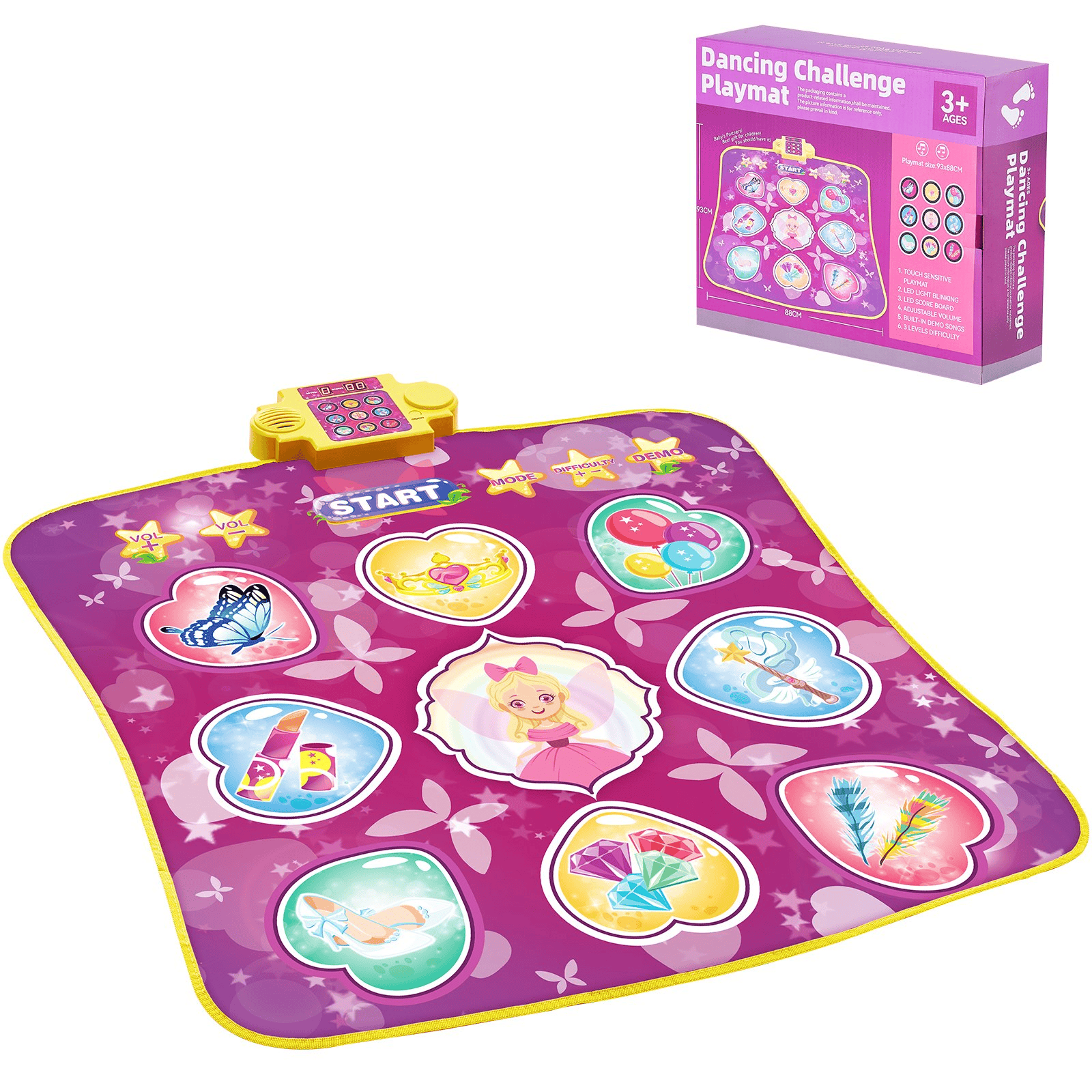 VEVOR Dance Mat for Kids Dance Pad Toys Single Player Gift for 3+ Year Old Girls