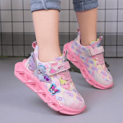 Breathable Sneakers Shoes with Cartoon LED for Children