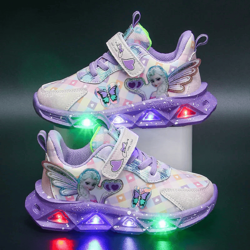 Breathable Sneakers Shoes with Cartoon LED for Children