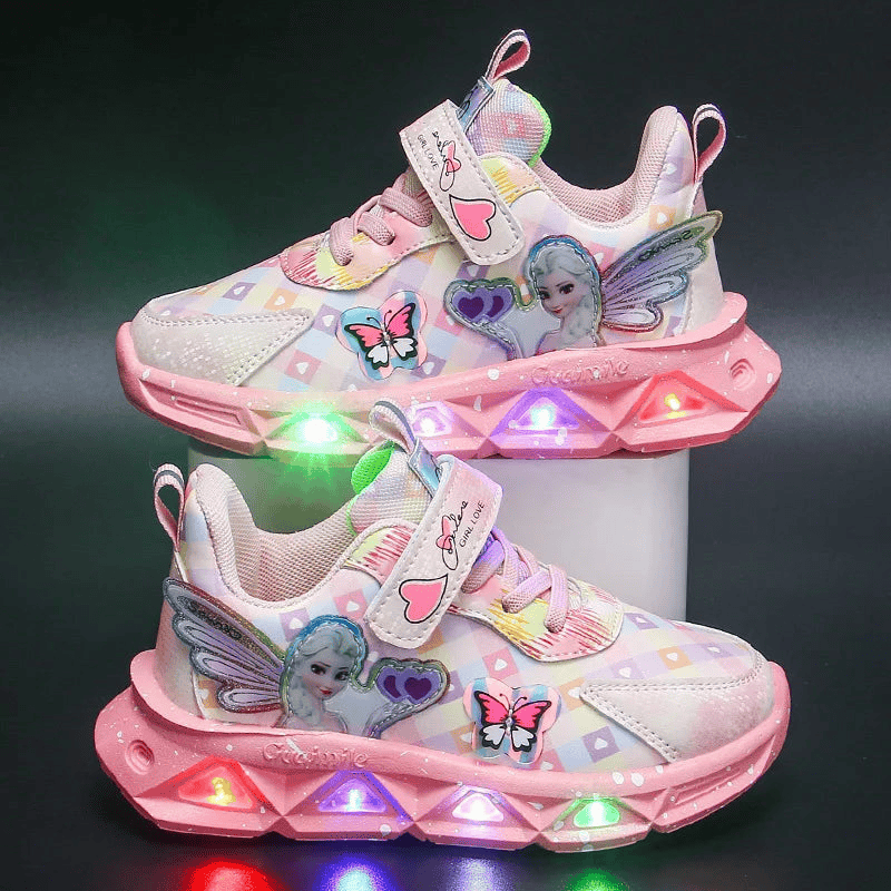 Breathable Sneakers Shoes with Cartoon LED for Children