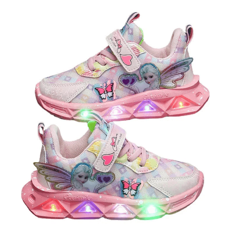 Breathable Sneakers Shoes with Cartoon LED for Children