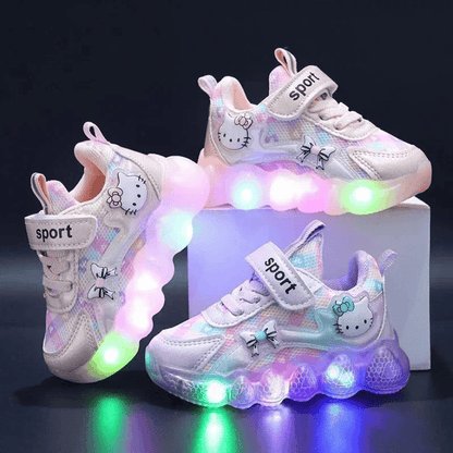 Breathable Sneakers Shoes with Cartoon LED for Children