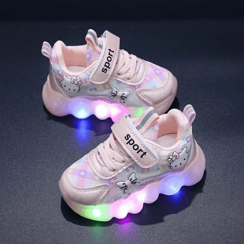 Breathable Sneakers Shoes with Cartoon LED for Children