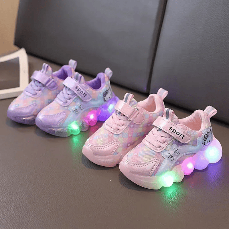 Breathable Sneakers Shoes with Cartoon LED for Children