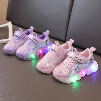 Breathable Sneakers Shoes with Cartoon LED for Children