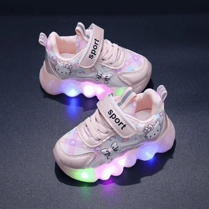 Breathable Sneakers Shoes with Cartoon LED for Children