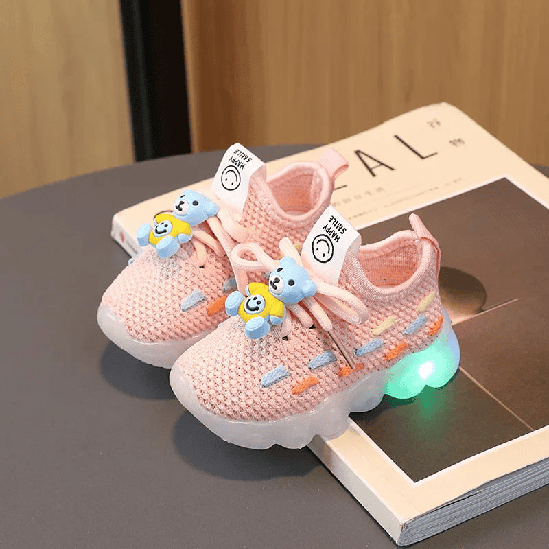 Lightweight Breathable Shoes with LED and rubber sole for Children