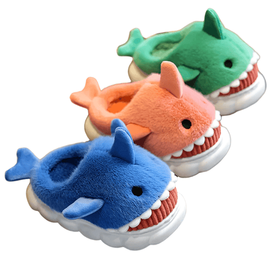 Soft Padded Multicolored Shark Slippers for Children