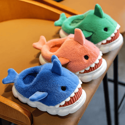 Soft Padded Multicolored Shark Slippers for Children