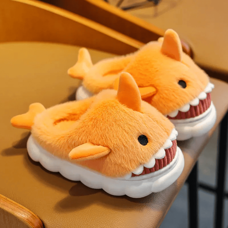 Soft Padded Multicolored Shark Slippers for Children