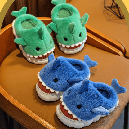 Soft Padded Multicolored Shark Slippers for Children