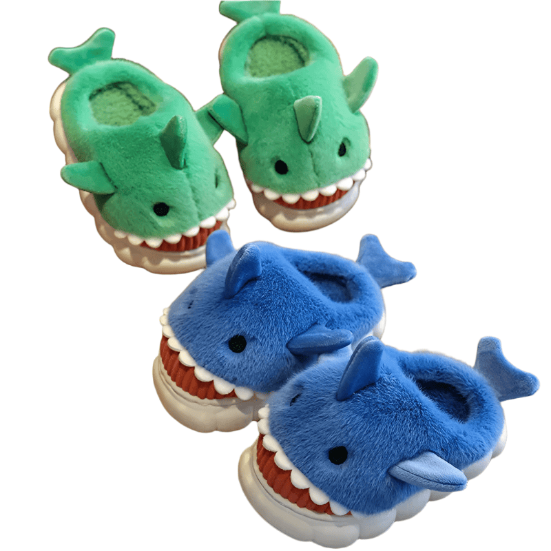 Soft Padded Multicolored Shark Slippers for Children