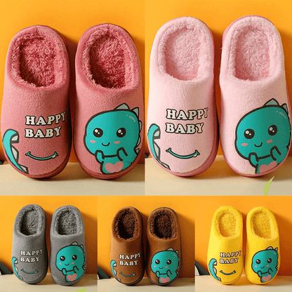 Warm and padded home slippers for children with monster