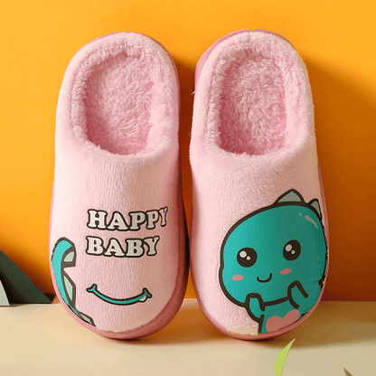 Warm and padded home slippers for children with monster