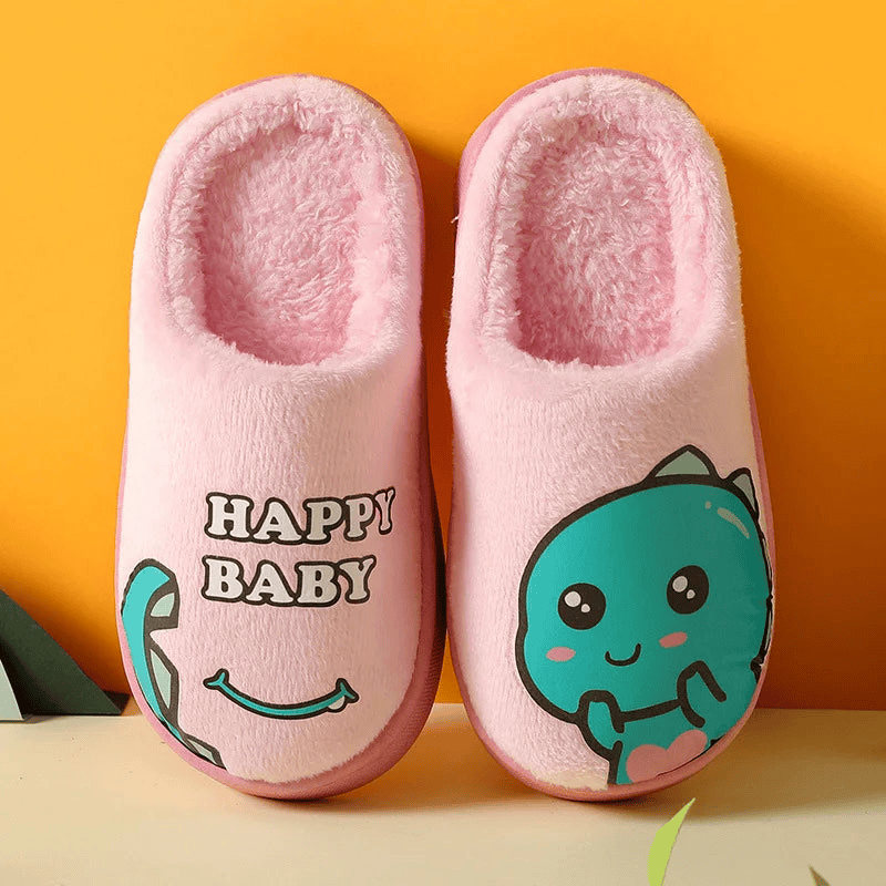 Warm and padded home slippers for children with monster