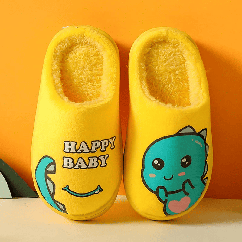 Warm and padded home slippers for children with monster