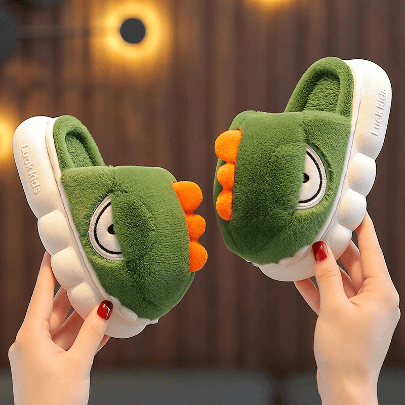 Warm Dinosaur Slippers for Children