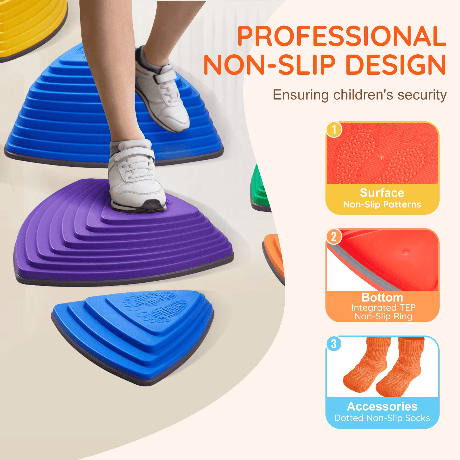 VEVOR Kids Balance Stepping Stones Sensory Obstacle Course 12 PCS Outdoor Indoor