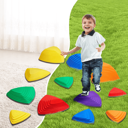 VEVOR Kids Balance Stepping Stones Sensory Obstacle Course 12 PCS Outdoor Indoor