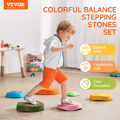 VEVOR Kids Balance Stepping Stones Sensory Obstacle Course 6 PCS Outdoor Indoor