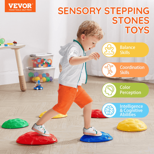 VEVOR Kids Balance Stepping Stones Sensory Obstacle Course 6 PCS Outdoor Indoor