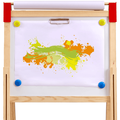 VEVOR 3-in-1 Kids Art Easel Double-Sided Wooden Magnetic Whiteboard Chalkboard