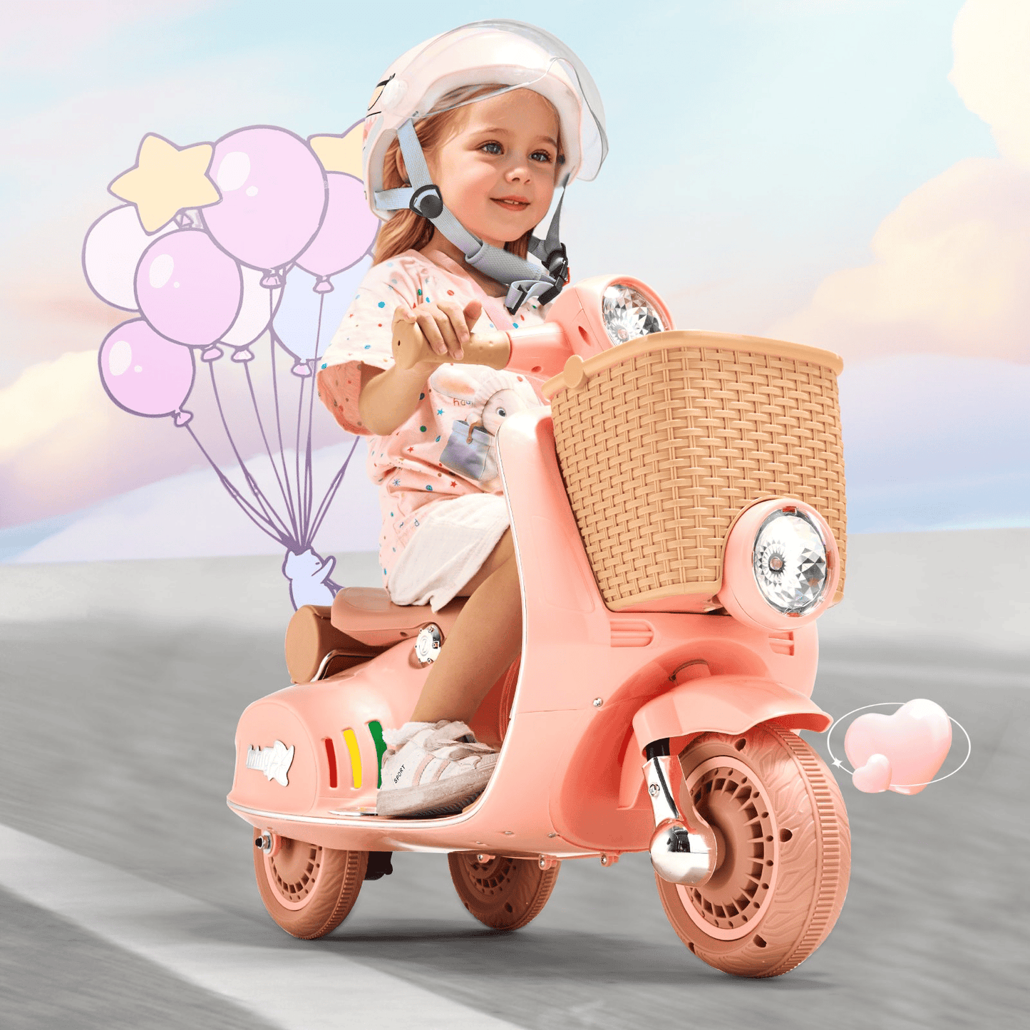 Christmas Gift! Kids Ride on Motorcycle 12V Electric Motor Trike with LED for Kids Aged 3+