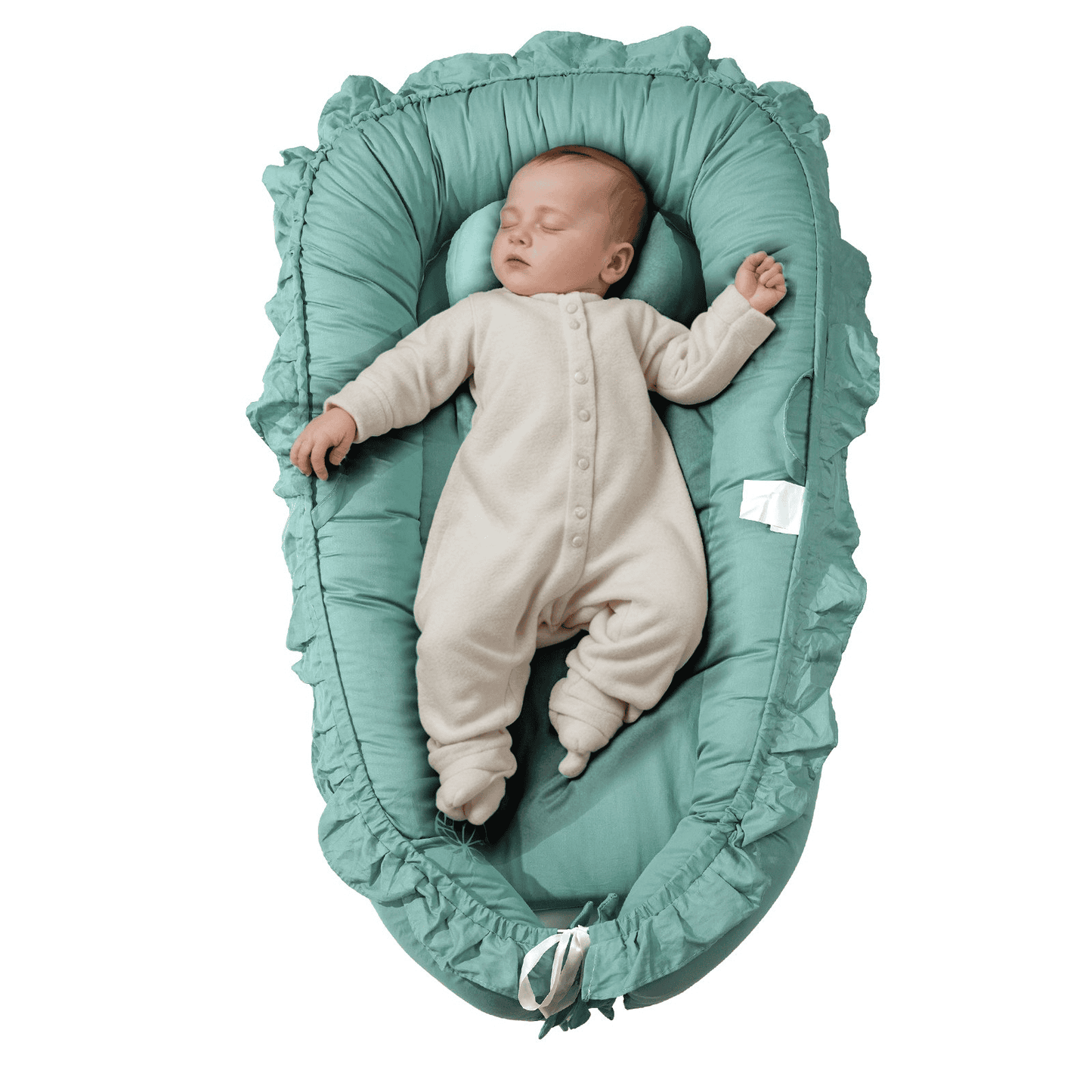 VEVOR Baby Infant Lounger 100% Cotton Soft Newborn Nest Sleeper with Headrest