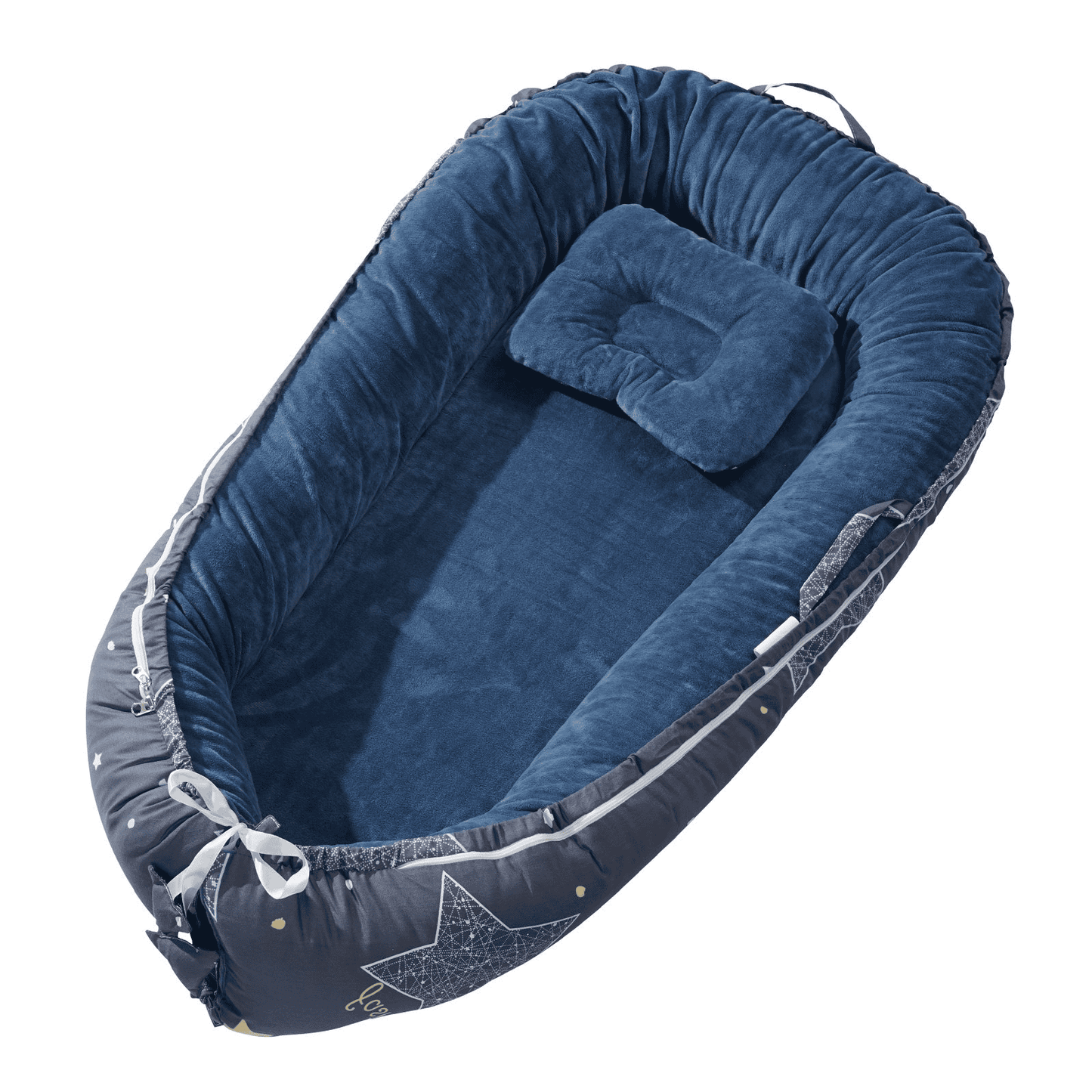 VEVOR Baby Infant Lounger 100% Cotton Soft Newborn Nest Sleeper with Headrest