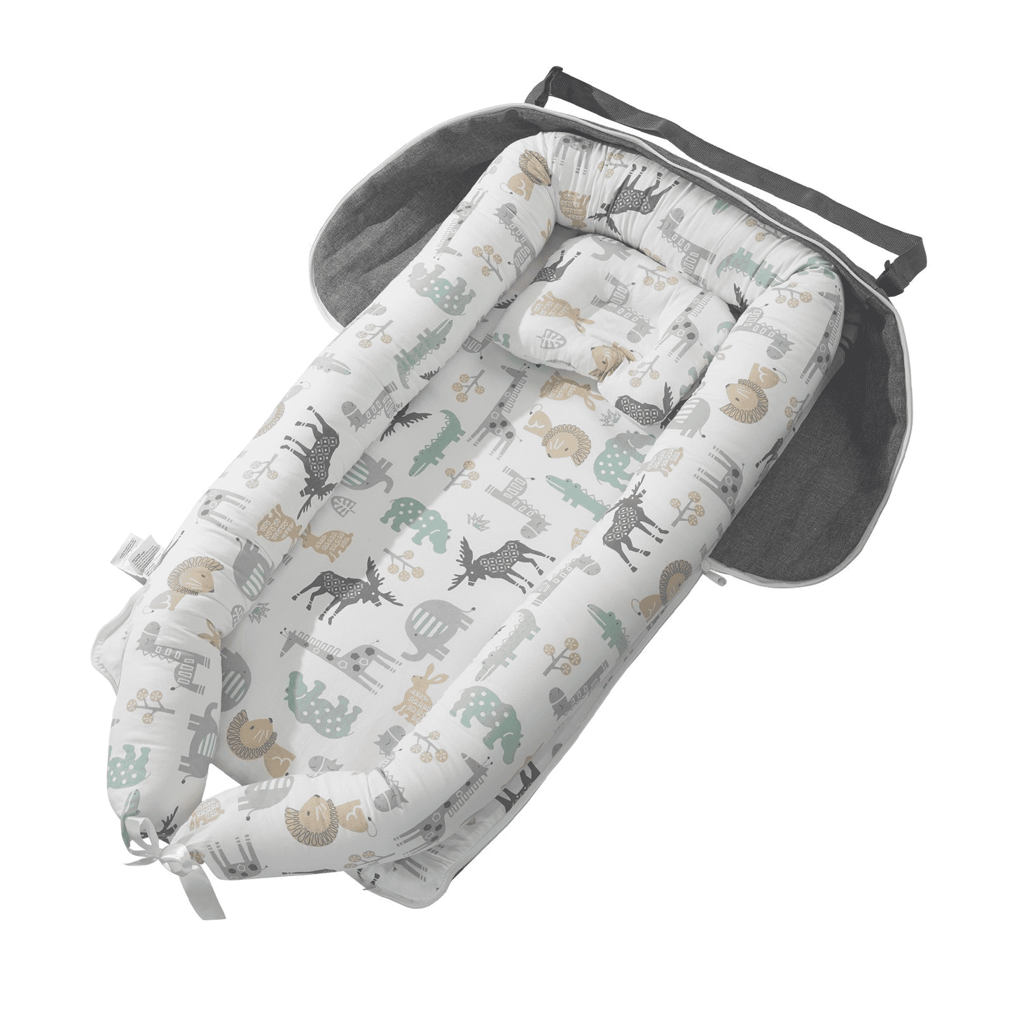 VEVOR Baby Lounger Baby Nest Sleeper for Newborn 100% Cotton with Headrest