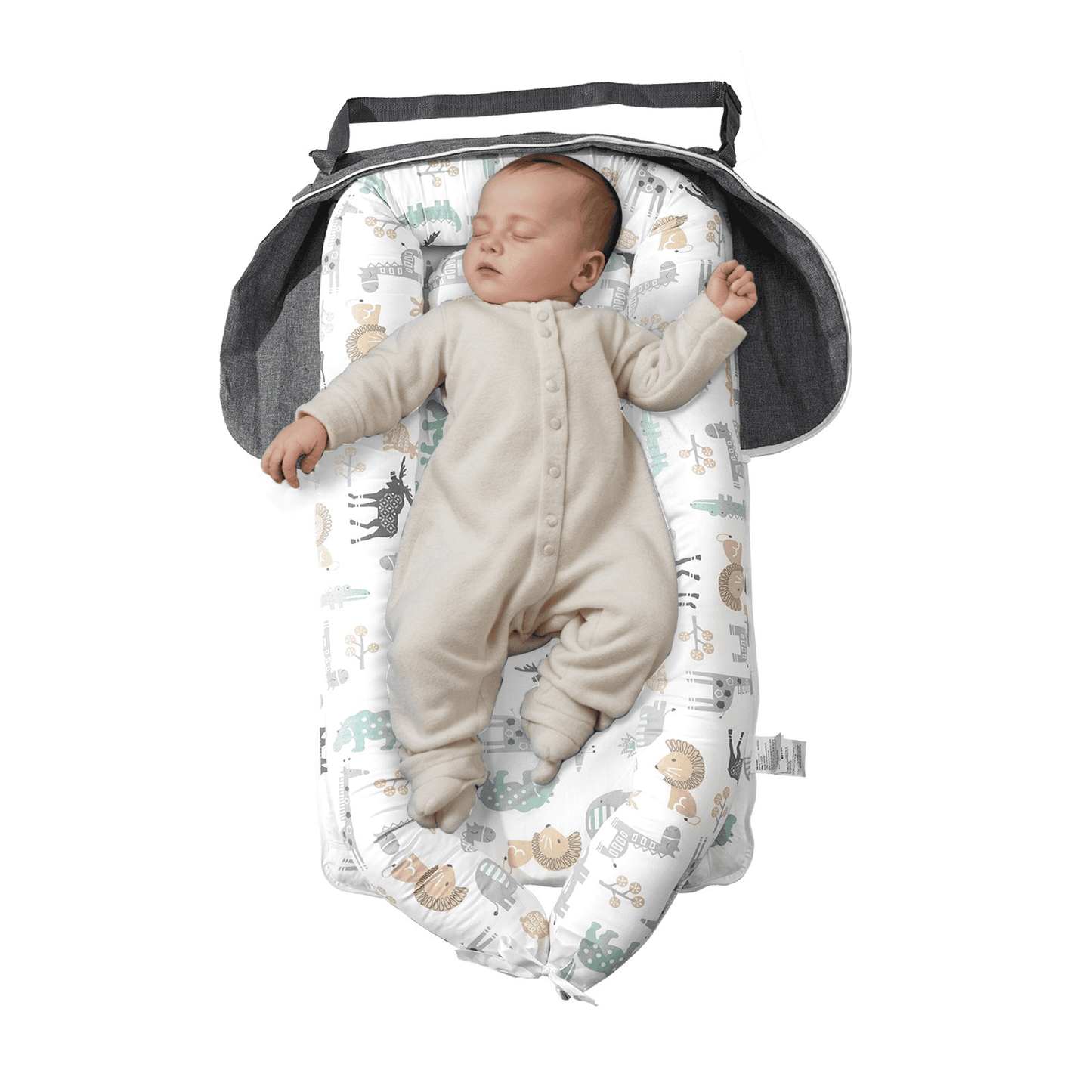 VEVOR Baby Lounger Baby Nest Sleeper for Newborn 100% Cotton with Headrest