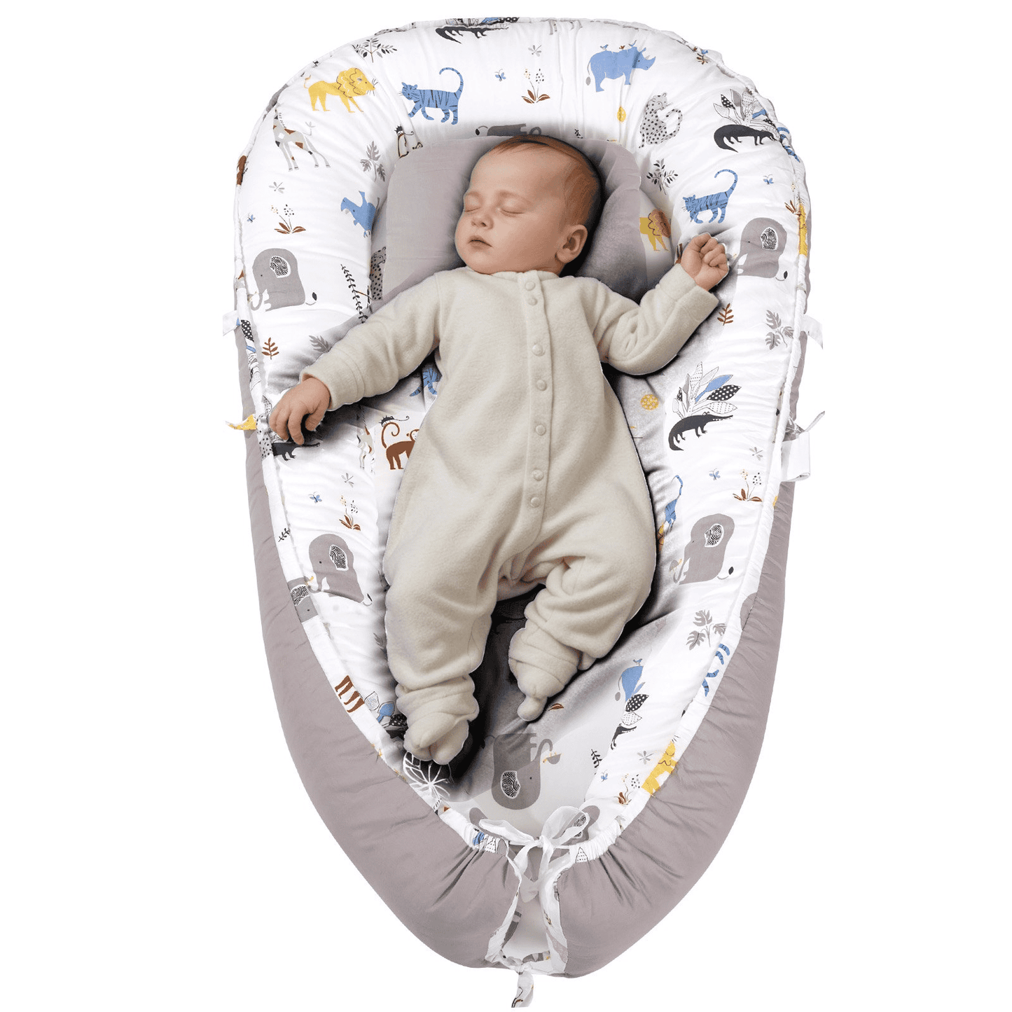 VEVOR Baby Lounger Infant Nest Lounger 100% Cotton Co Sleeper with Headrest