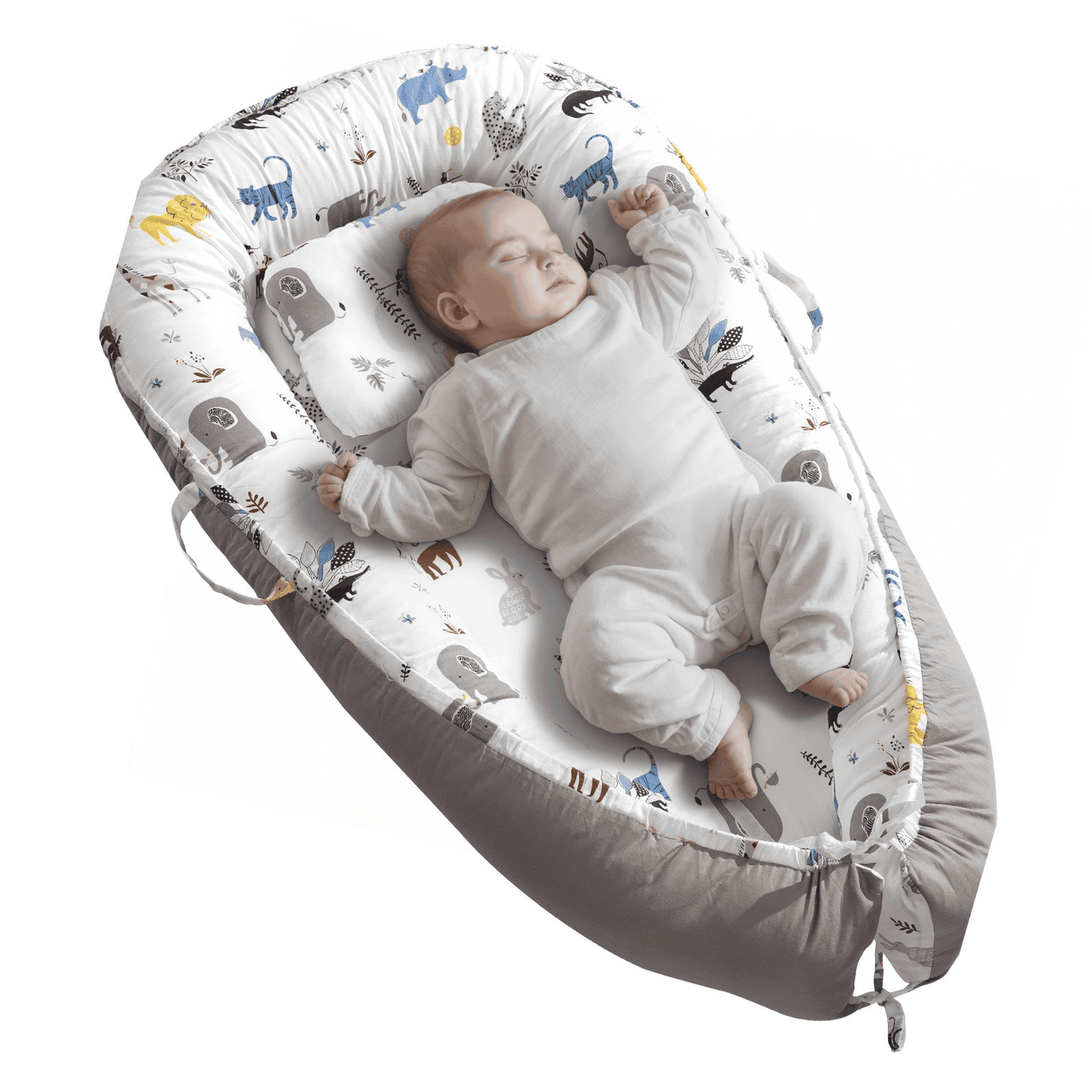 VEVOR Baby Lounger Infant Nest Lounger 100% Cotton Co Sleeper with Headrest