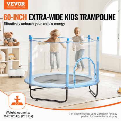 60" Trampoline for Kids Mini Toddler Trampoline with Net Indoor Outdoor