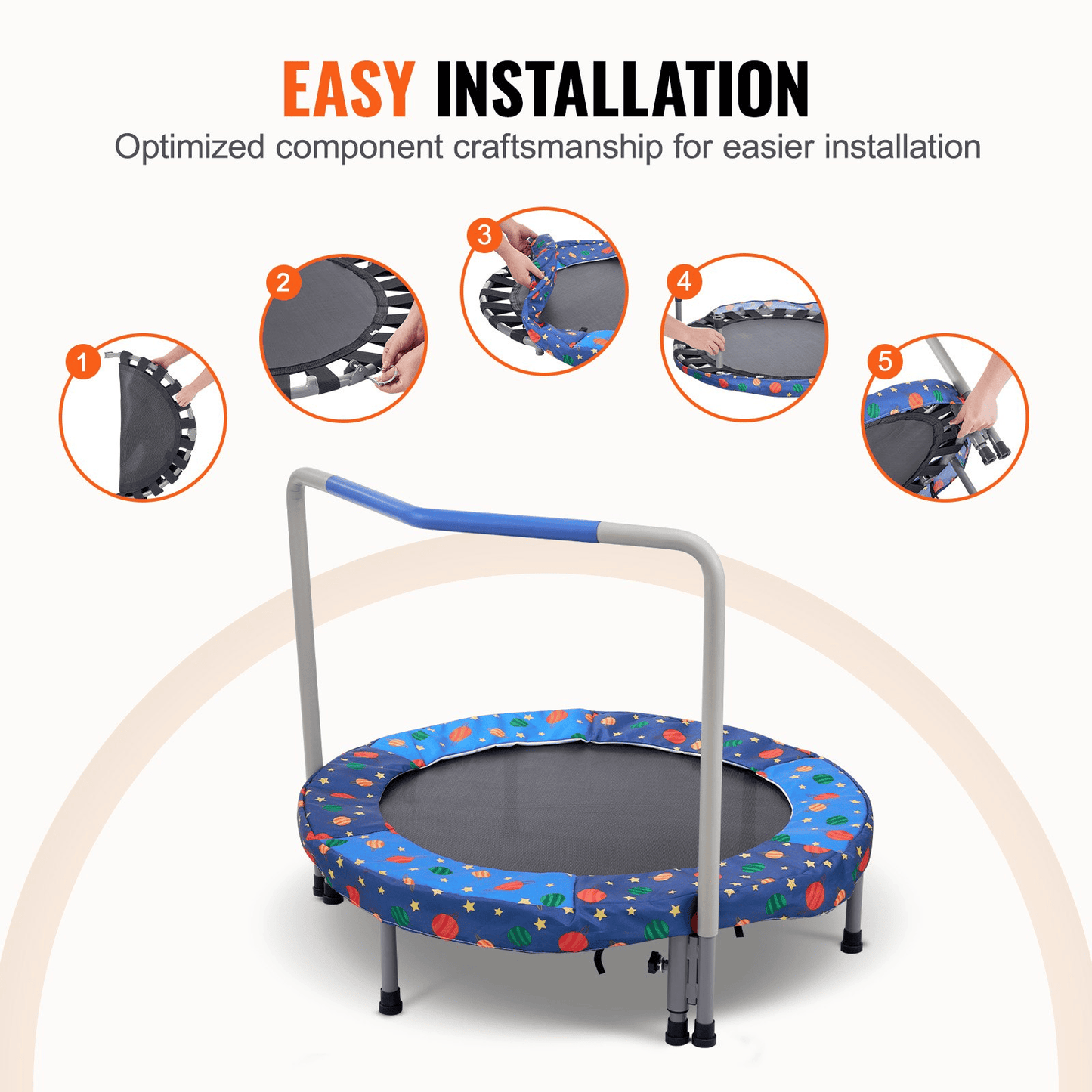 36" Trampoline for Kids Foldable Mini Toddler Trampoline Indoor Outdoor