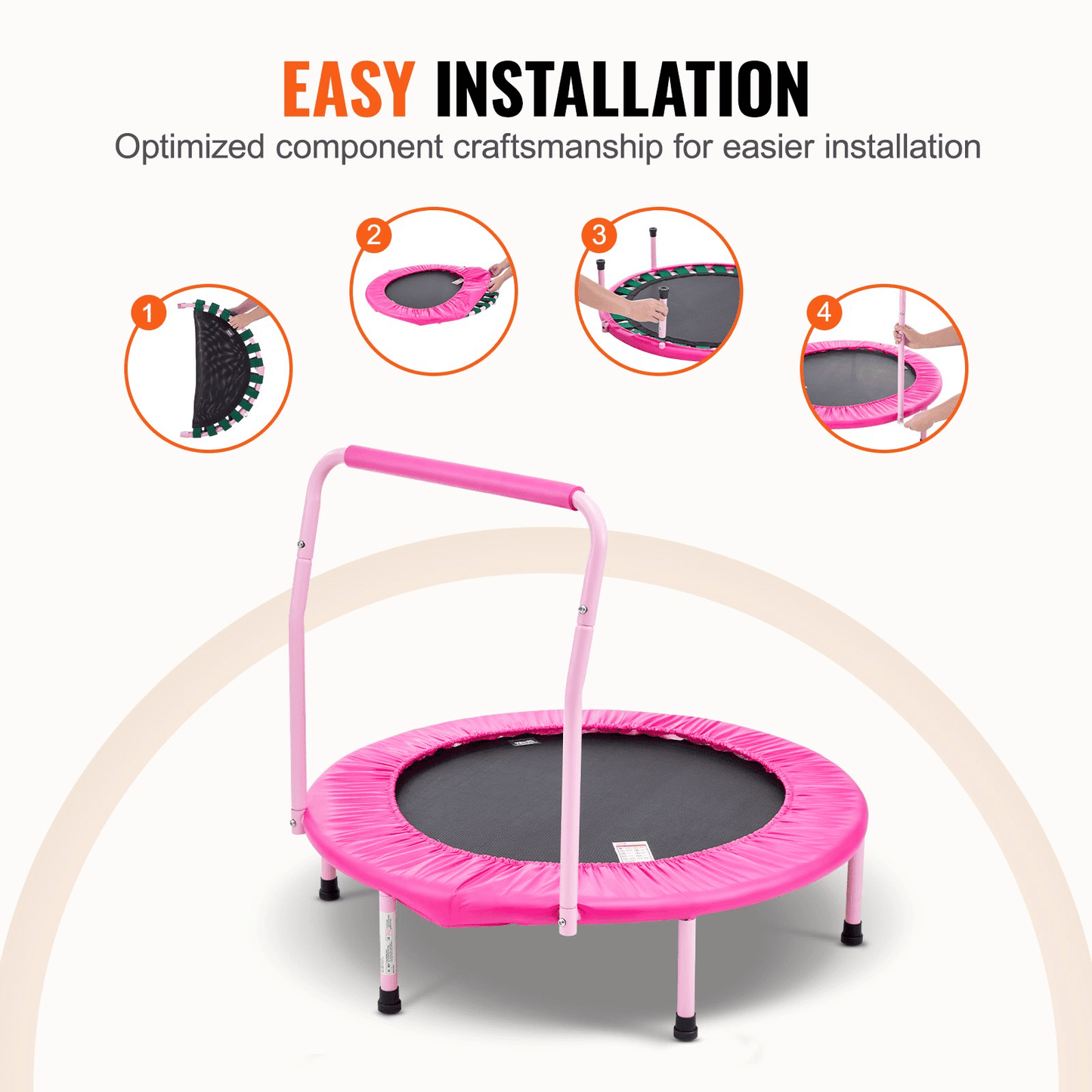 36" Trampoline for Kids Foldable Mini Toddler Trampoline Indoor Outdoor