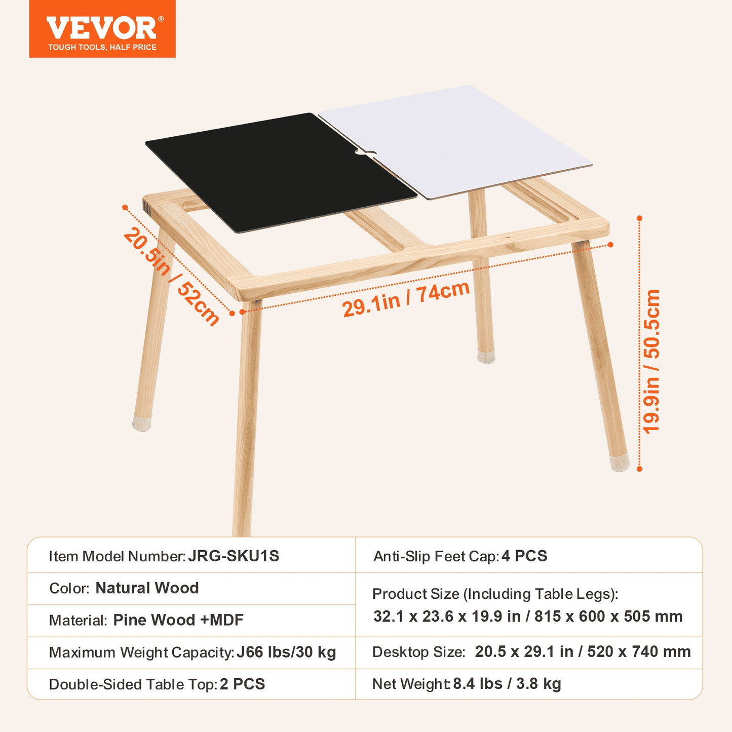 VEVOR Sensory Table for Toddlers Kids Activity Table with Double-Sided Tabletop