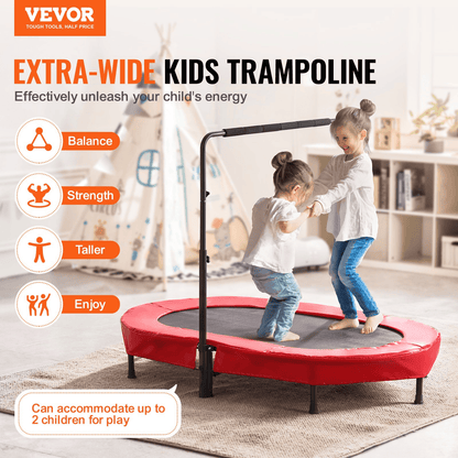 56" Trampoline for Kids Foldable Mini Toddler Trampoline Indoor Outdoor