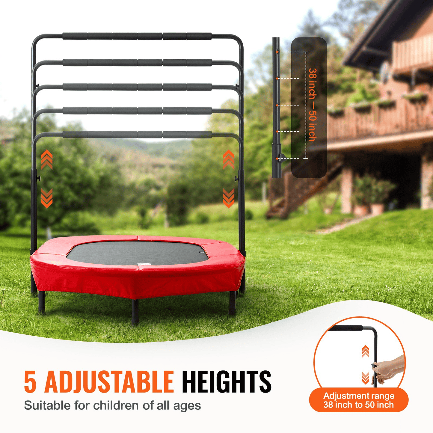 56" Trampoline for Kids Foldable Mini Toddler Trampoline Indoor Outdoor