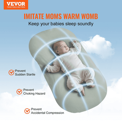 VEVOR Baby Infant Lounger 100% Cotton Soft Newborn Nest Sleeper with 2 Covers