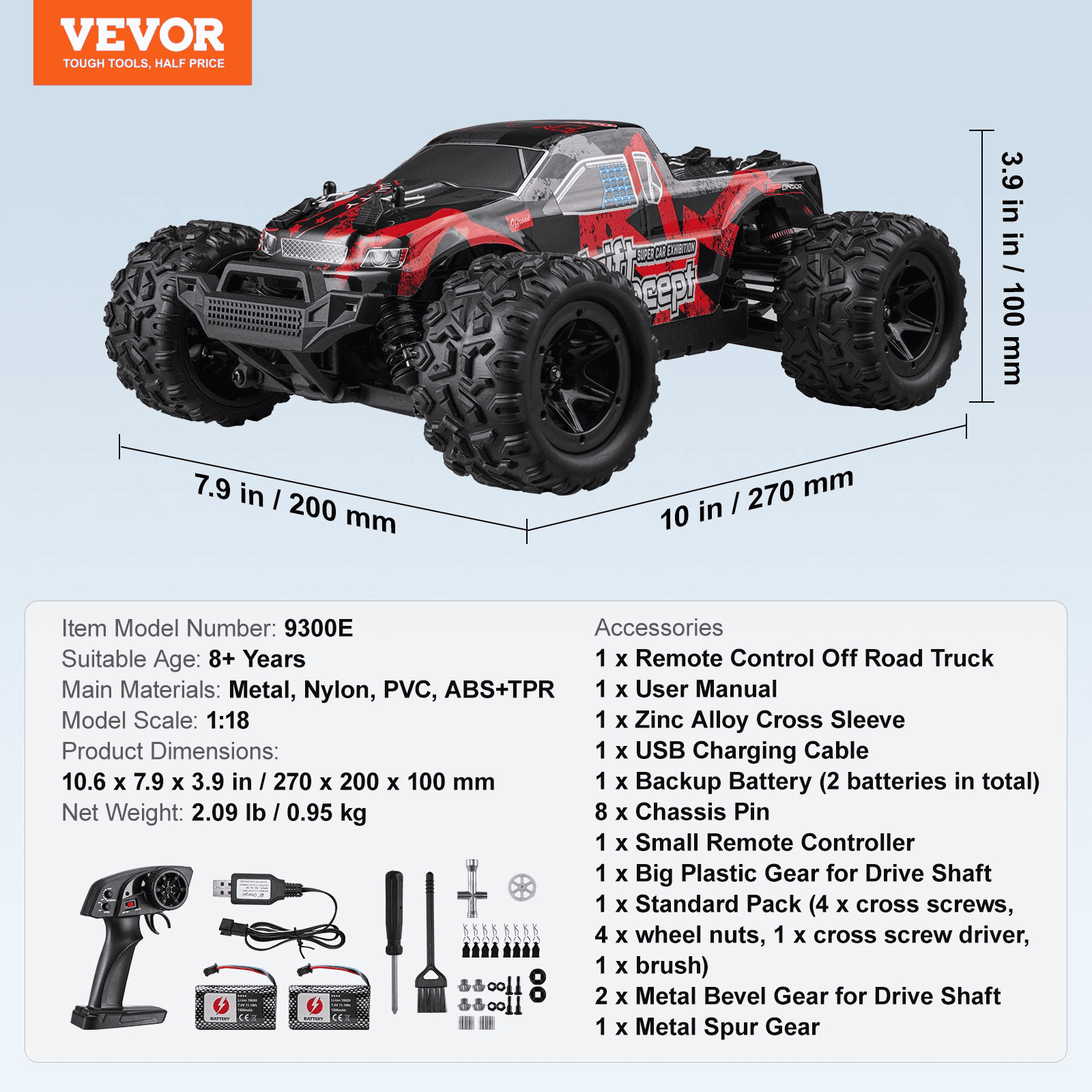 Remote Control Car 1:18 Scale Kids RC Car All Terrain 4WD Off-Road Truck