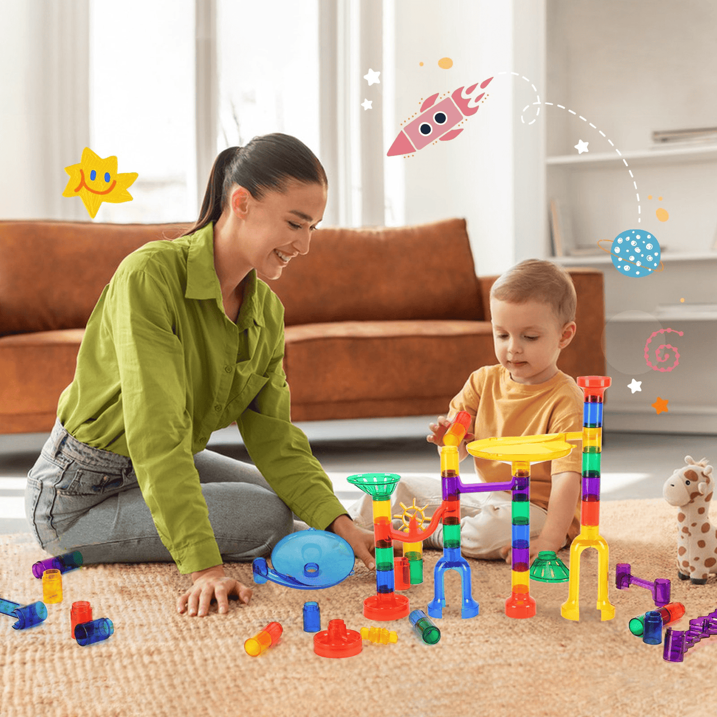 Marble Run Set 150 PCS Building STEM Toy Educational Learning Gift for Kids