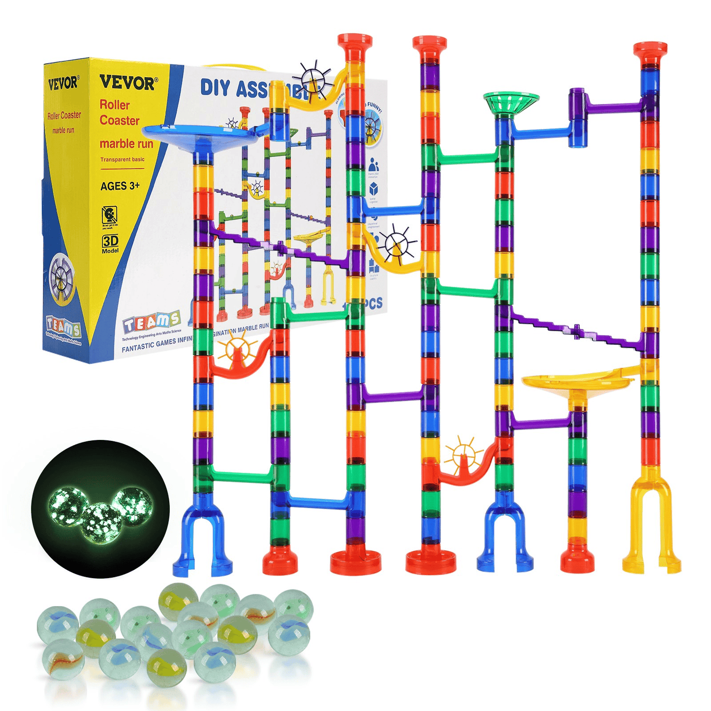 Marble Run Set 145 PCS Building STEM Toy Educational Learning Gift for Kids