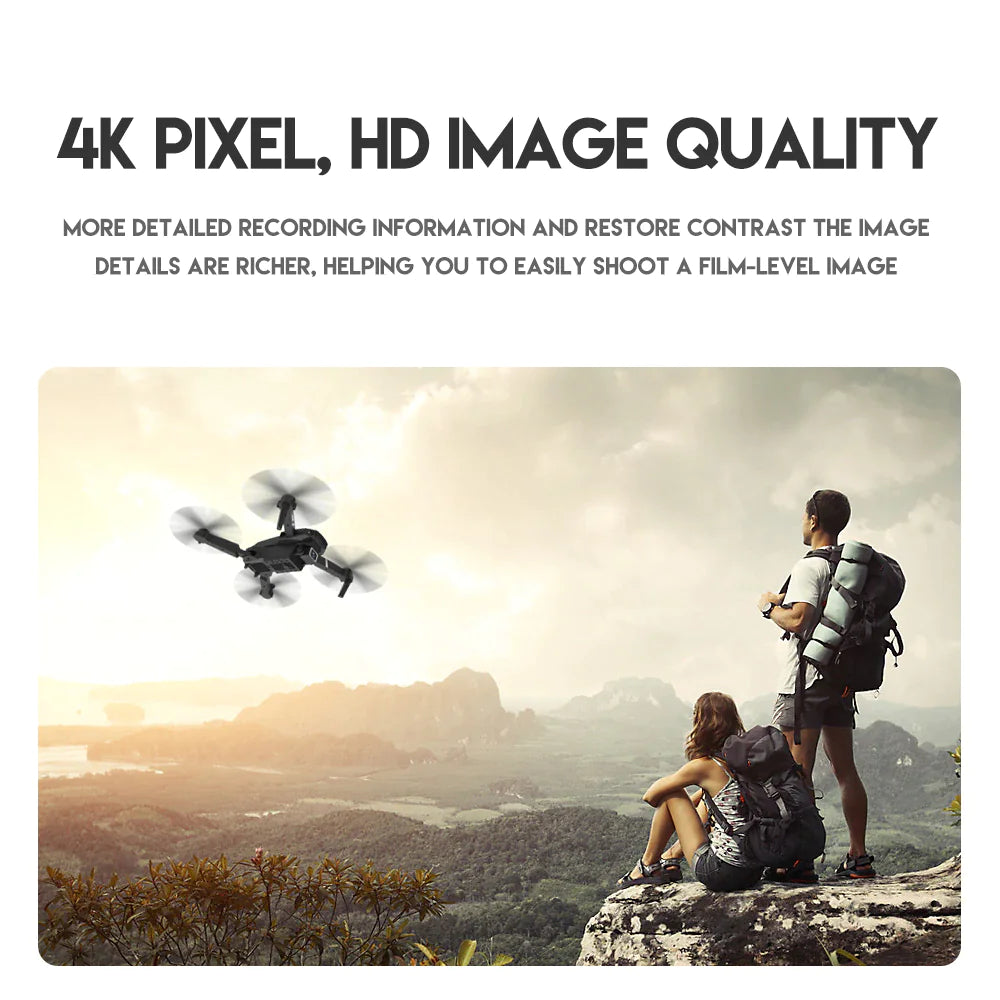 New RC Drone With 4K HD Dual Camera WiFi FPV Foldable Quadcopter +4 Battery