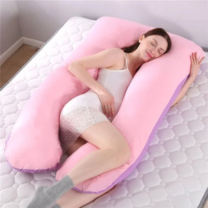 Sleeping Support Pillow For Pregnant Women Body PW12 100% Cotton Rabbit Print U Shape Maternity Pillows Pregnancy Side Sleepers